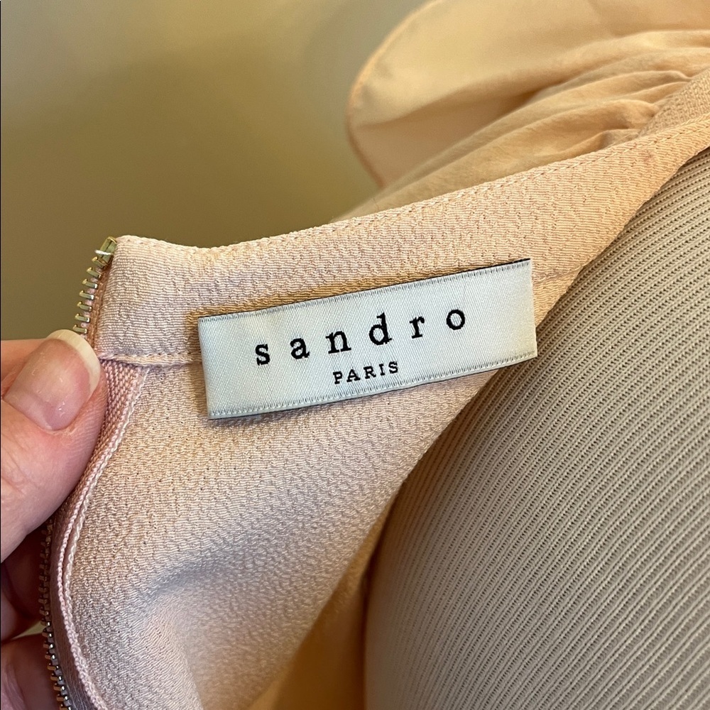 Sandro Blush Ruffle Sleeve Blouse - Picture 6 of 10